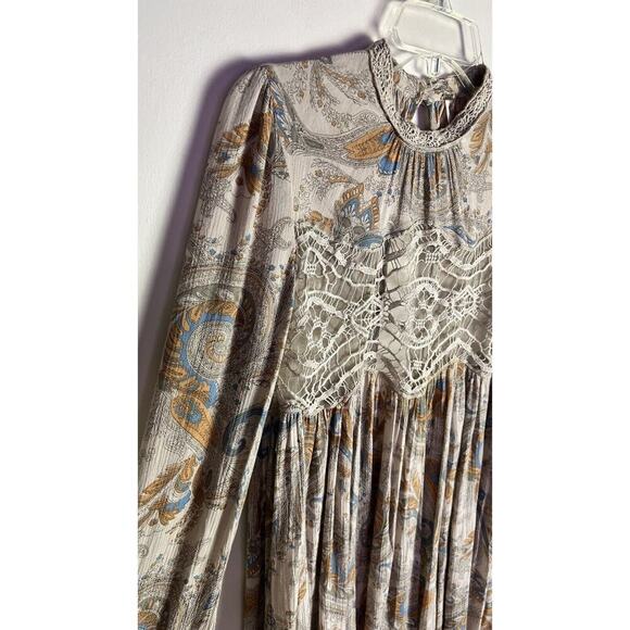 Free People Women’s Sweet Thing Tunic Dress Cutout Back Size XS Boho Tea Combo - Picture 7 of 11